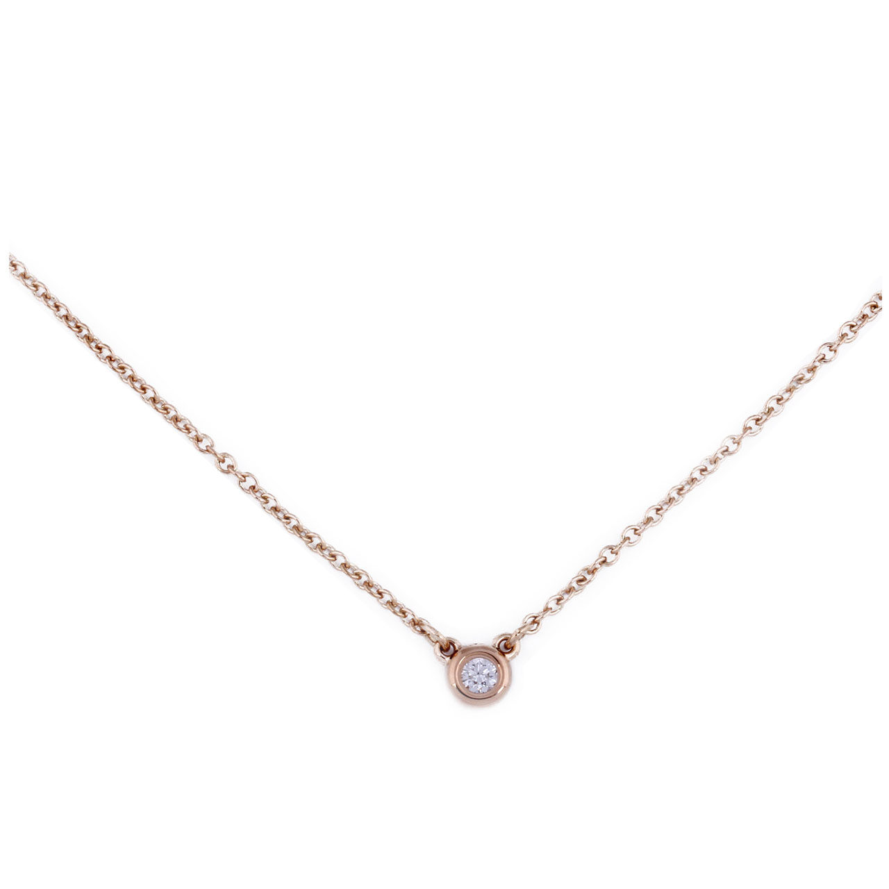 [9.5新]蒂芙尼tiffany750玫瑰金单钻项链#0561