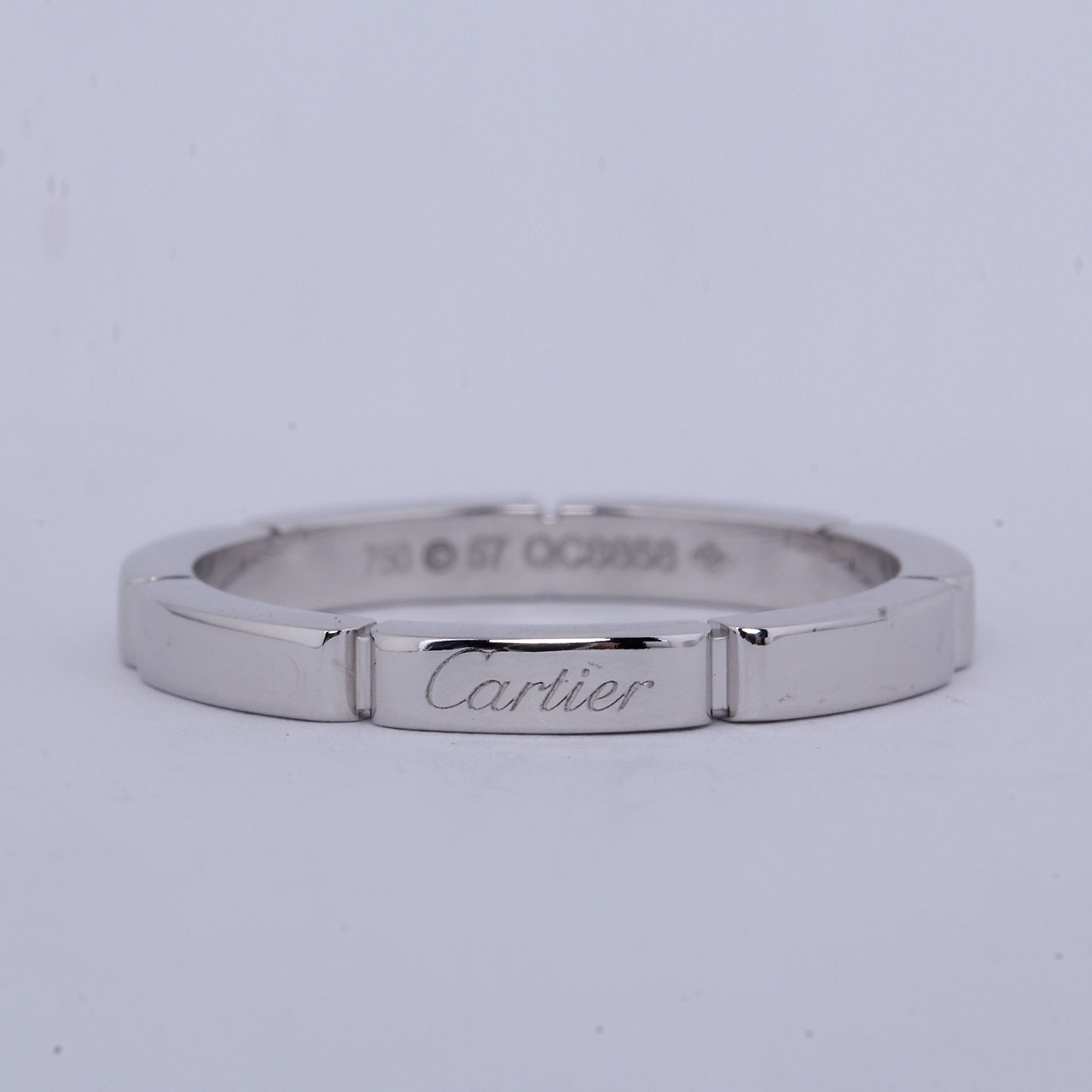[9.5新]卡地亚cartier750白金戒指57#0569