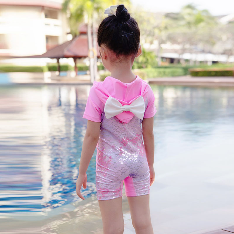 儿童泳衣幼儿宝宝可爱小公主中小童泳装女童洋气连体美人鱼游泳衣