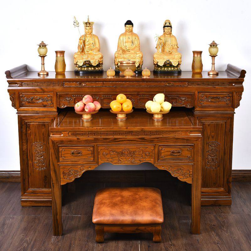 实木供桌供台家用樟木佛桌佛台神台佛堂玄关套柜菩萨财神条案香案