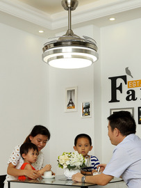 隐形风扇灯吊扇灯现代简约餐厅客厅卧室LED家用变频电风扇吊灯
