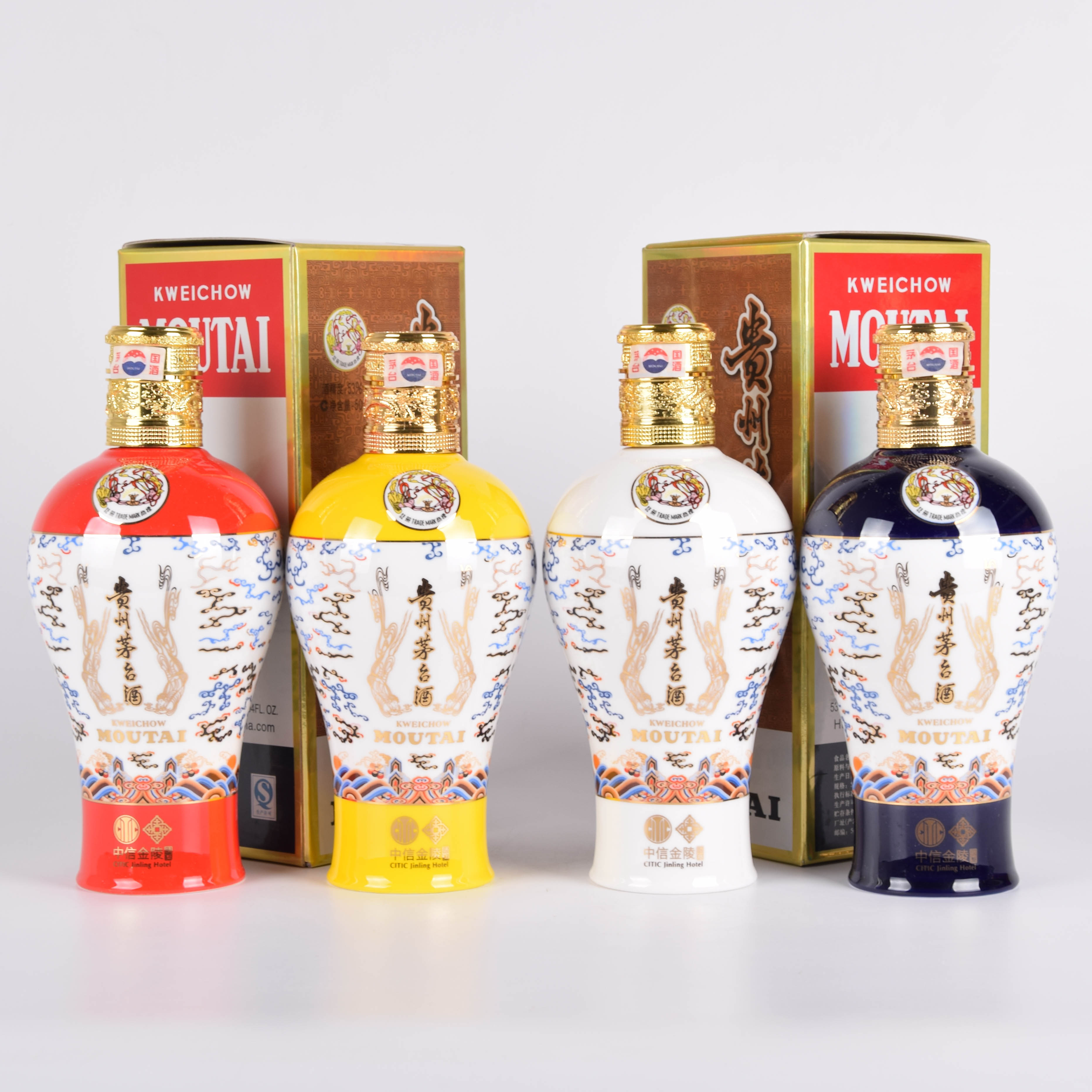 52【中信金陵】贵州茅台酒 白蓝红黄 53度500ml 4瓶