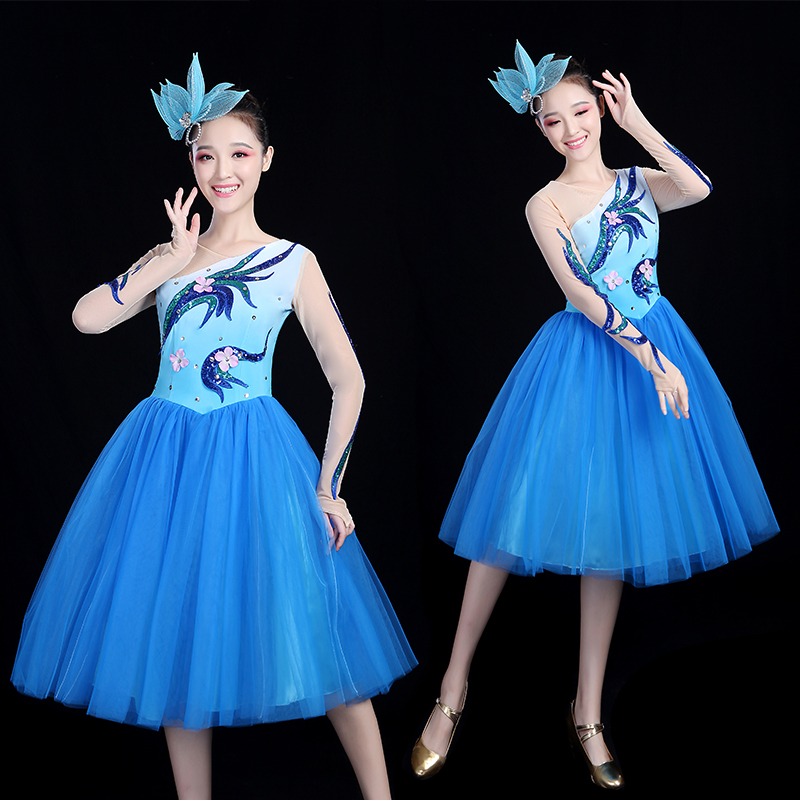 现代广场舞演出服2019新款青春舞蹈服装套装成人开场舞蓬蓬短裙女|msdalam kategori Butik wanita / wanita, pakaian/pakaian kebangsaan/peringkat pakaian, pakaian kebangsaan/pakaian - dari Buy2taobao.com untuk memberikan perkhidmatan ejen Taobao profesional membeli