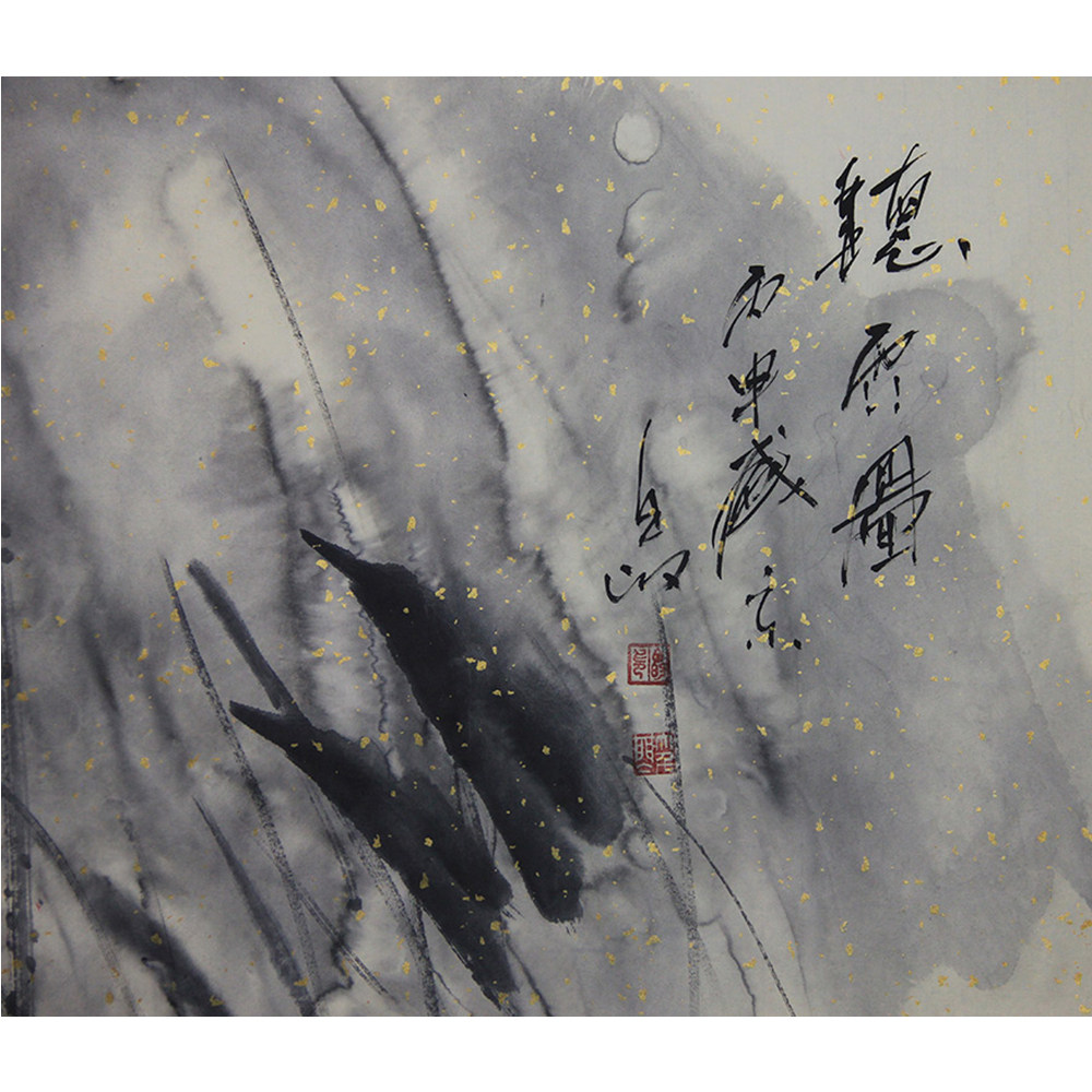 白的《听雨图2》著名画家 张大千第四代嫡传弟子 t054