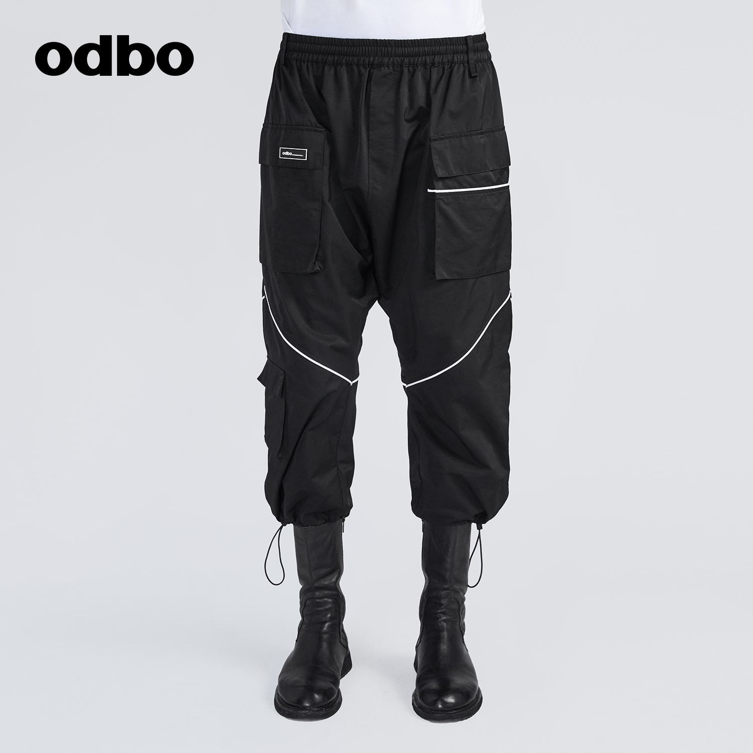 odbo/欧迪比欧专柜同款设计师品牌男士吊裆裤长裤