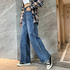 Broad leg Jeans Easy Paige Drape summer Thin section hole 2019 Same item Straight Diddy trousers Broad leg Jeans Easy Paige Drape summer Thin section hole 2019 Same item Straight Diddy trousers