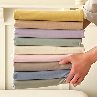 A类全棉加厚磨毛单品床单纯色亲肤纯棉防尘床罩1.5m1.8床笠三件套