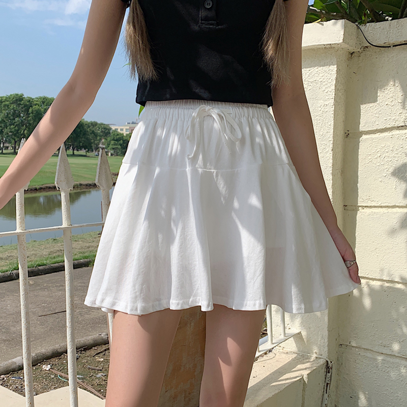 白色半身裙子女夏季薄款2021小个子高腰显瘦甜酷a字遮胯百褶短裙在类目 女装/女士精品, 半身裙中 - 来自Buy2taobao.com提供专业的淘宝代购服务