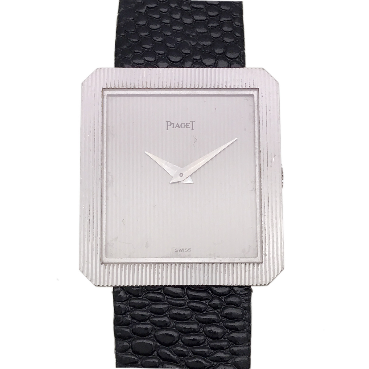 [9.0新]伯爵18k白金银白面手动机械腕表