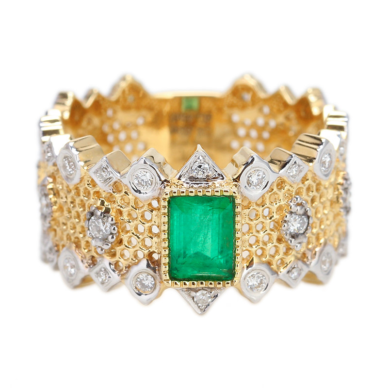 0.6ct 布契拉提款 祖母绿戒指 18k金镶嵌 6706