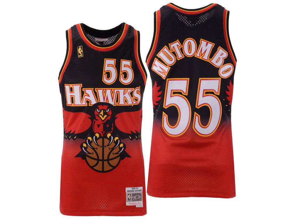 【限量】nba球衣 复古 穆托姆博 mutombo 老鹰 mn sw 热印 全新