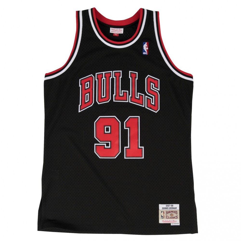 【限量】nba球衣 复古 罗德曼 rodman 公牛97-98黑 mn sw 全新