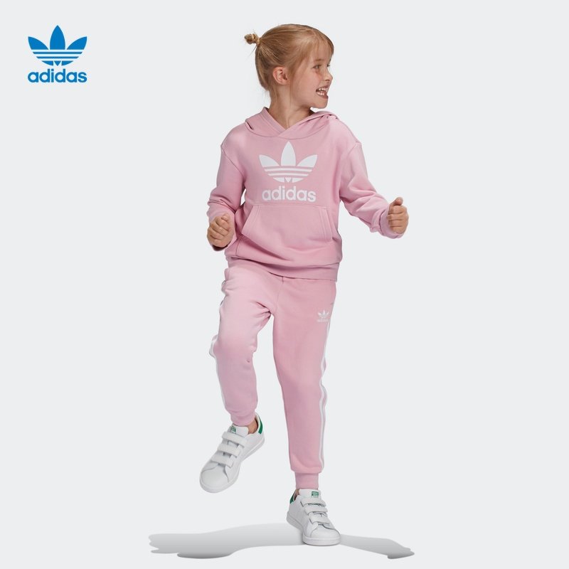 阿迪达斯三叶草童装2021新款男女小童两件套儿童运动套装dv2848