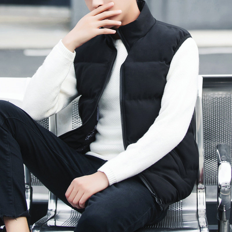 2017新款秋鼕季男士加厚棉馬甲男青年保暖韓版潮男式馬夾坎肩男裝