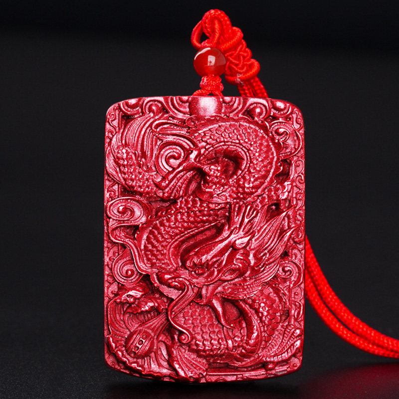 开光朱砂玄龙添寿吊坠高含量紫金砂龙腾四海飞龙添贵男女项链礼物