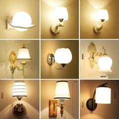 led壁灯床头灯现代简约卧室墙壁灯欧式美式创意过道楼梯酒店灯具
