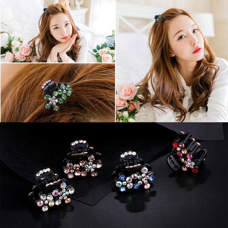 小卡子抓夹 女士_韩版头饰品水钻小发夹韩国镶钻刘海小抓夹女士顶夹