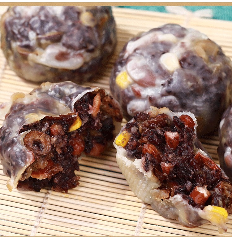 山东正宗水晶紫米粘豆包纯手工非东北红豆粗粮黏豆包窝头年糕真空