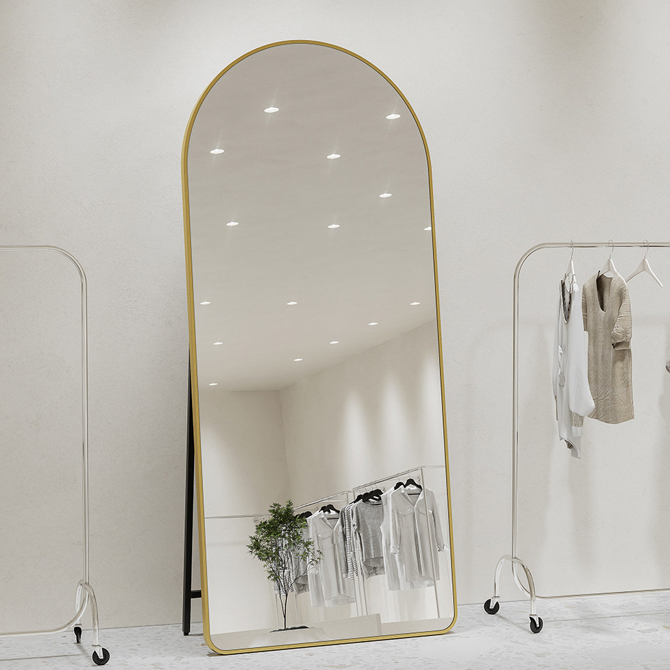 全身镜服装店专用试衣镜显瘦美颜穿衣镜拱形大镜子网红轻奢落地镜