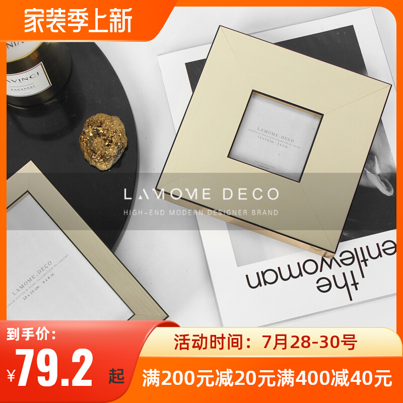 现代简约轻奢装饰摆件金属饰品金色黑边相框3寸6寸7寸/卧室样板房在类目 家居饰品, 相框/画框中 - 来自Buy2taobao.com提供专业的淘宝代购服务
