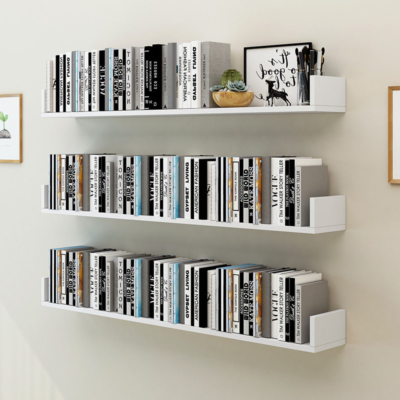 墙上置物架壁挂书架墙面免打孔客厅卧室墙装饰墙壁挂墙隔层板木架