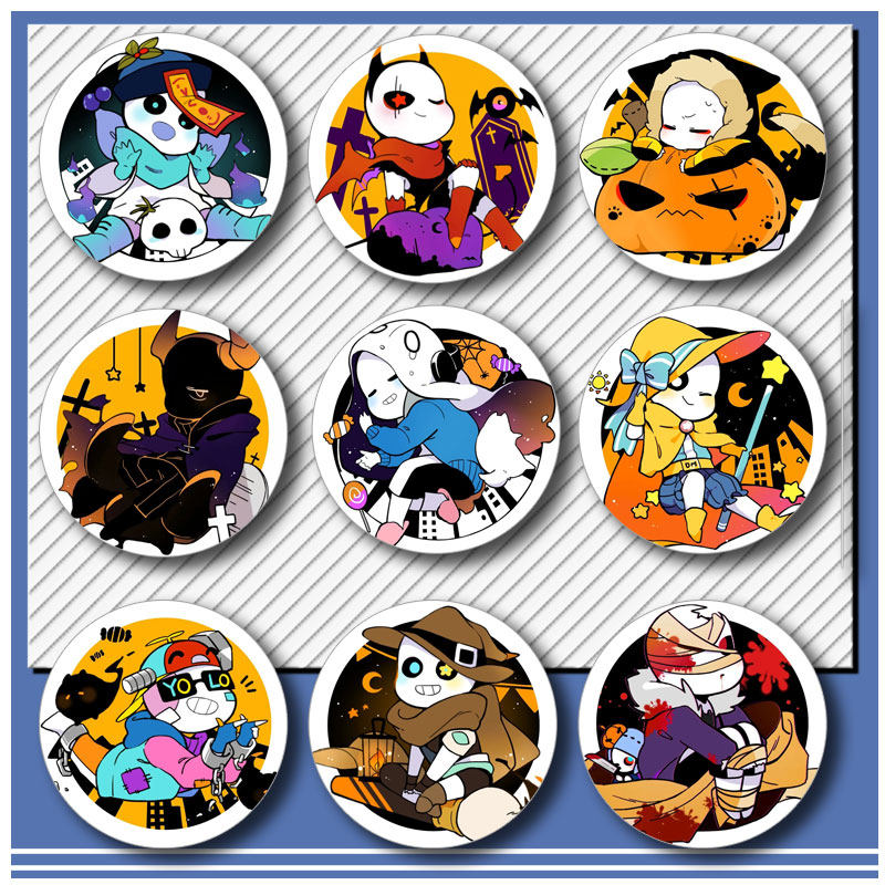 传说之下sans游戏周边立牌羊妈骷髅兄弟挂件papyrus马口铁58m徽章