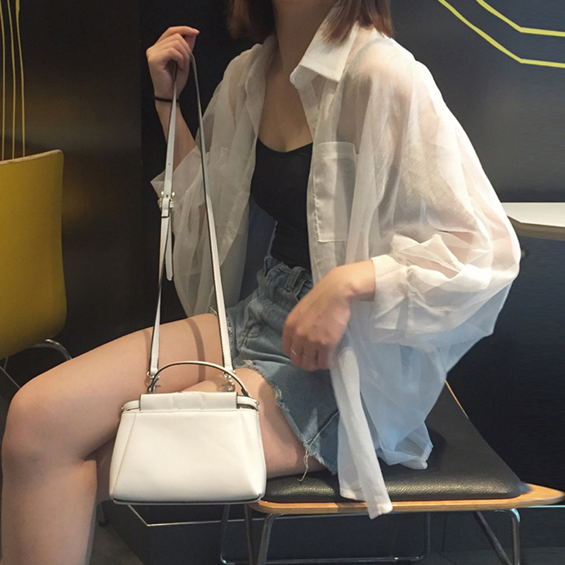 2020春秋新款韩版宽松薄款防晒衫白色雪纺衬衫外套女很仙的上衣|ruв категории Женская одежда, рубашка - от Buy2taobao.com для оказания профессиональной услуги покупки агента Taobao