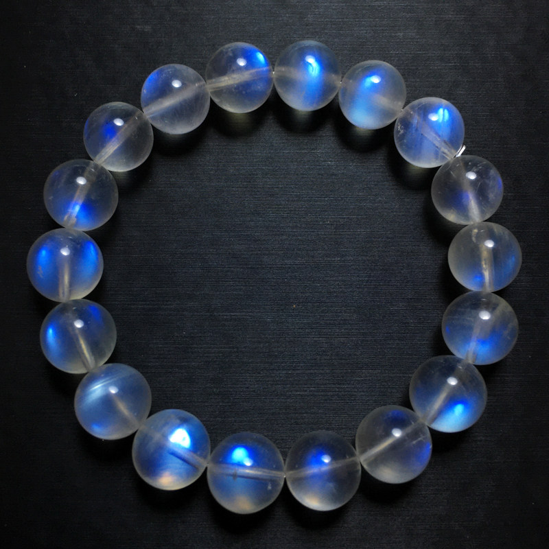 高品质蓝月光石手链奶油体冰种斯里兰卡月光石手串女水晶饰品优惠券