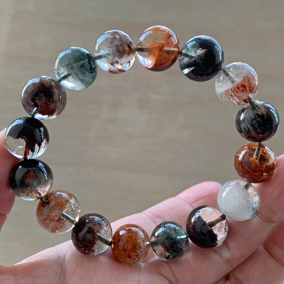 天然四季幽灵手链一物一图异象聚宝盆水晶手链手饰