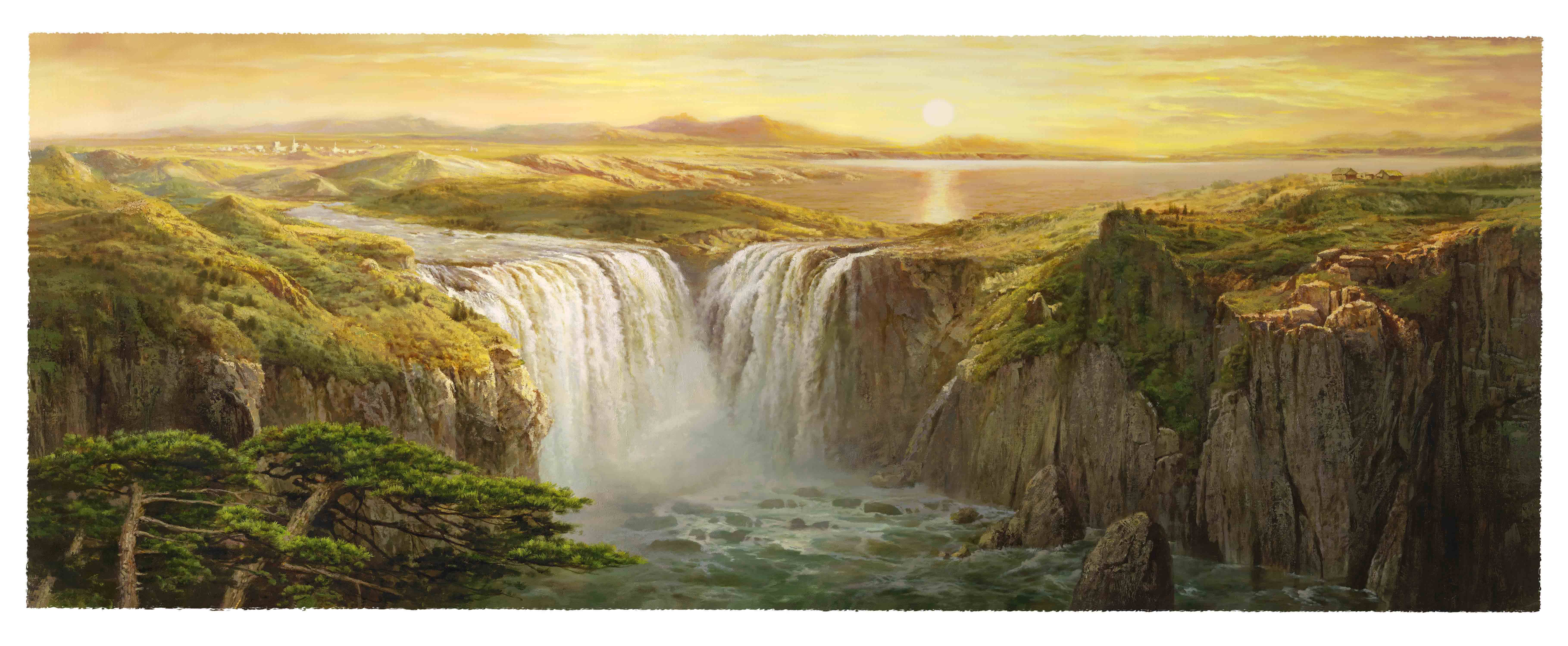 刘洪磊《群山万壑引长风》70x180