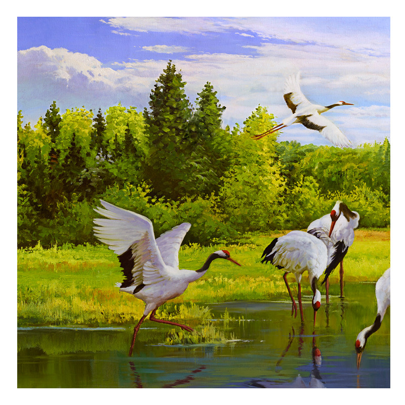 刘洪磊《群鹤舞春来》80x200