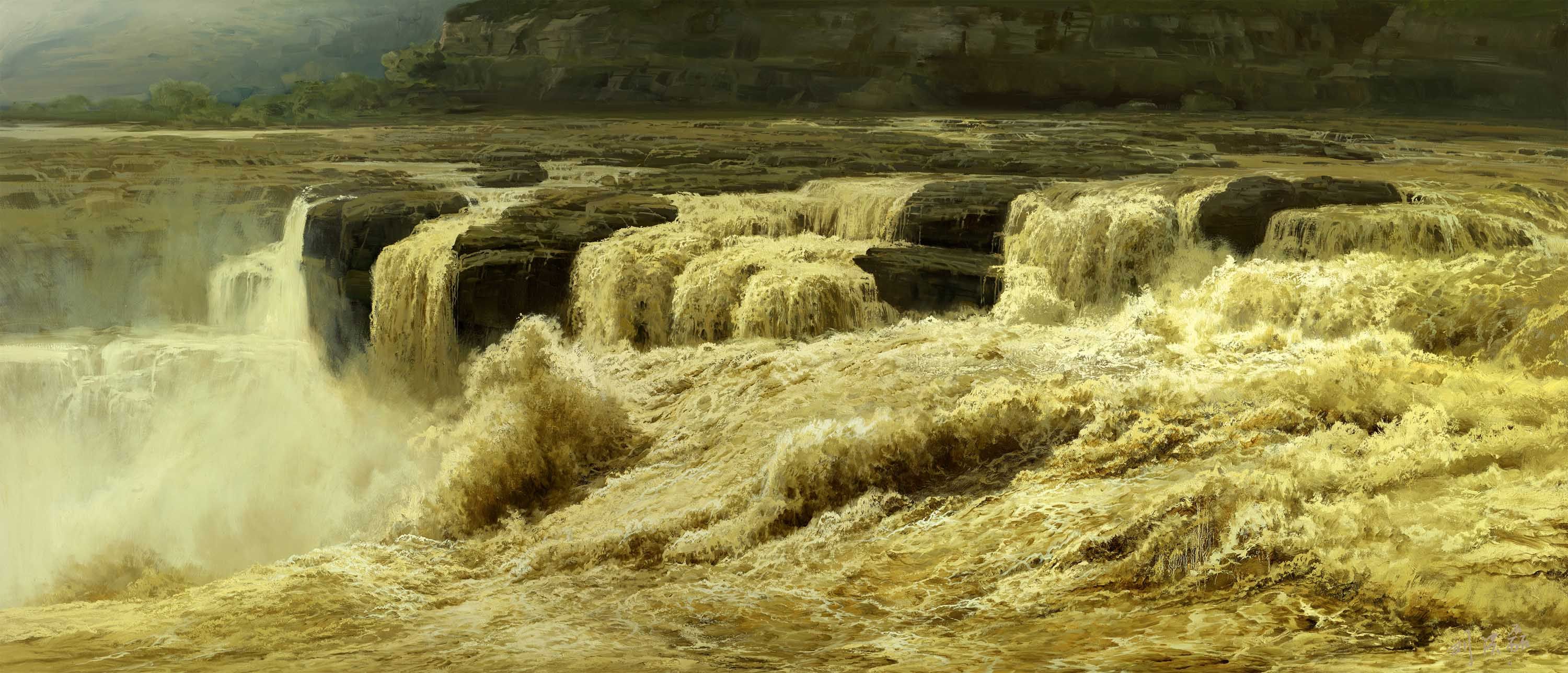 刘洪磊 超大尺幅精品《黄河之水》120x280