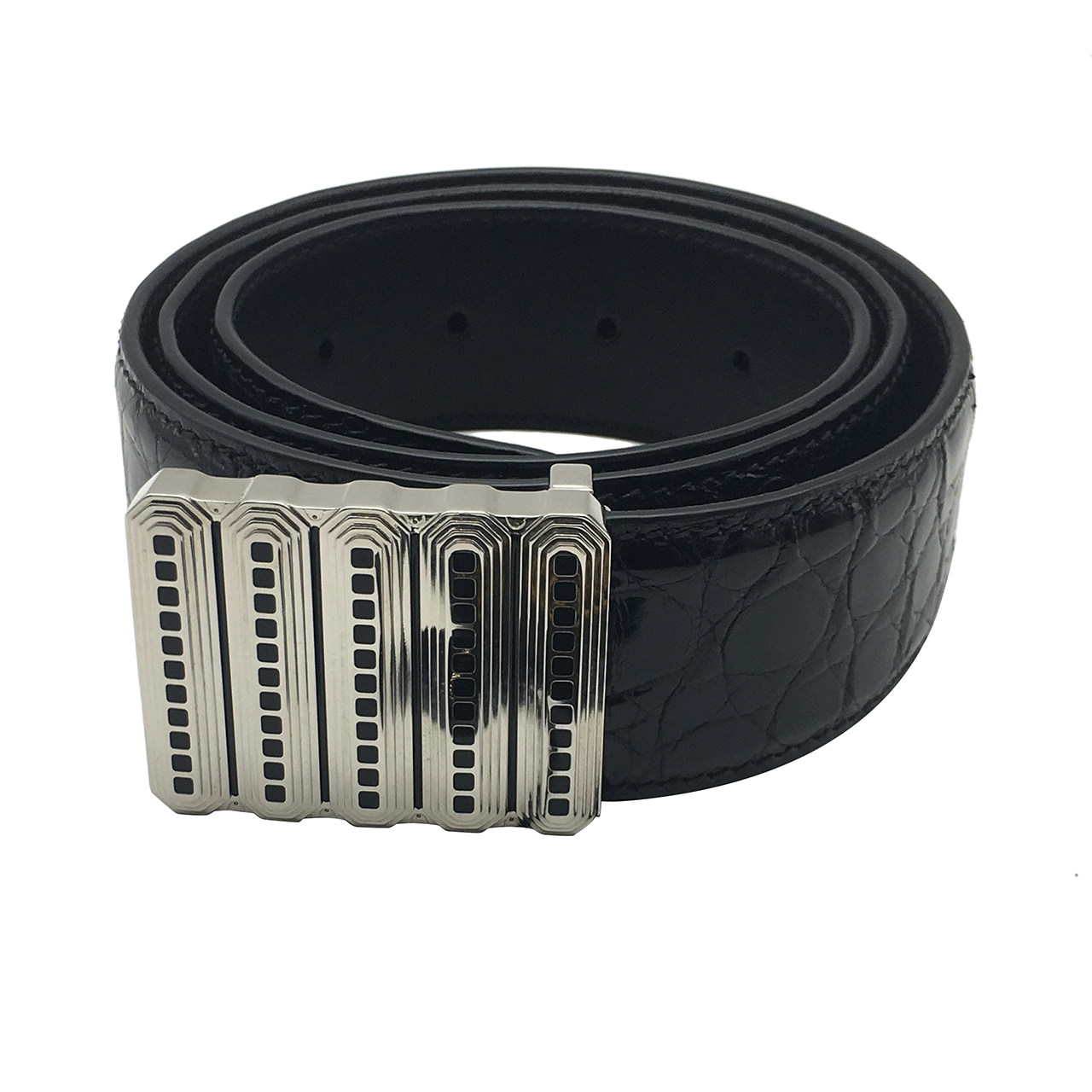 [9.9新]史蒂芬stefanoricci男式银色算盘头腰带85cmgn43