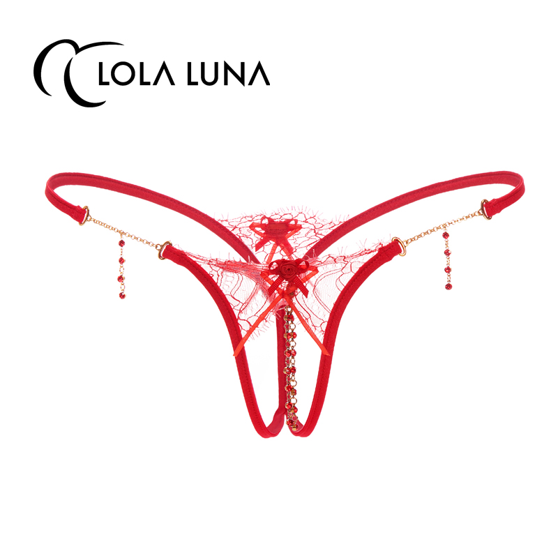 法国LolaLuna艺术内衣【红玫瑰】精致手工蕾丝内裤无痕亲肤内裤女