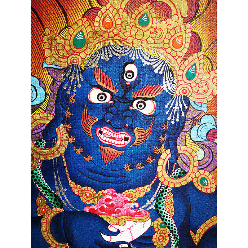 【即拍即得】彩绘黑财神五姓财神唐卡1271 dhubshang lama作品