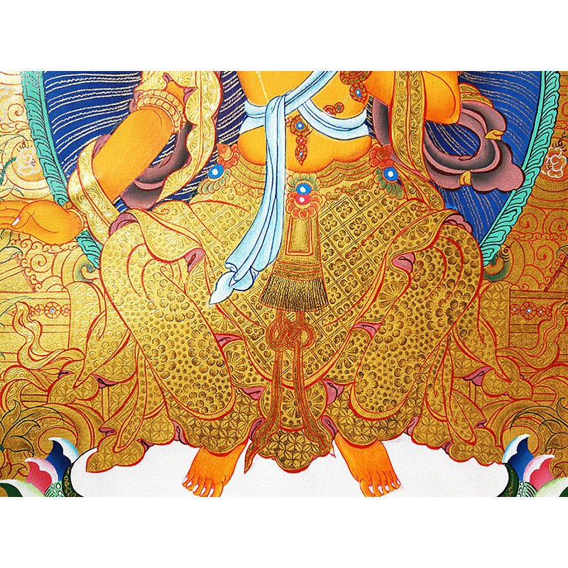 【即拍即得】刻金彩绘天冠弥勒菩萨独尊唐卡786 shankar lama作品