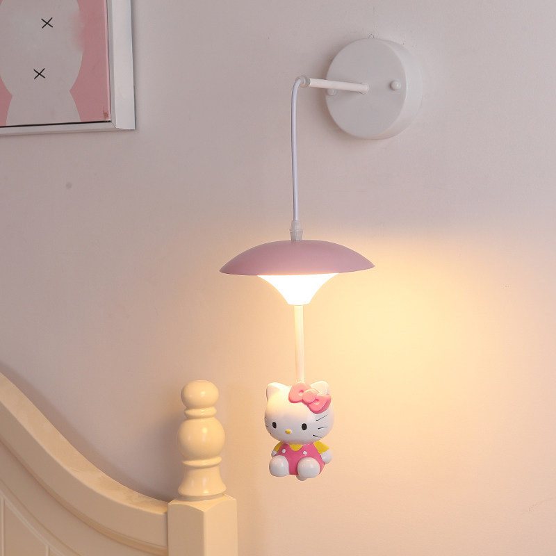 儿童房卡通飞马壁灯简约网红北欧ins风男女孩宝宝卧室床头装饰灯
