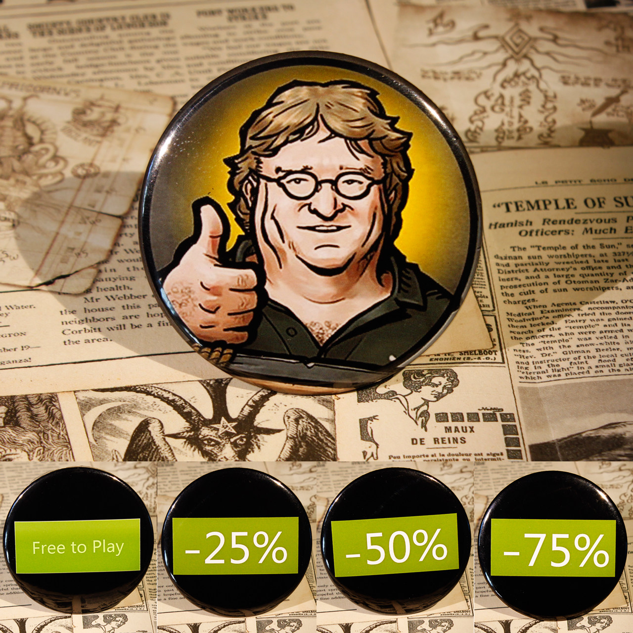 steam折扣标志胸章steam折扣标志游戏周边书包徽章g胖