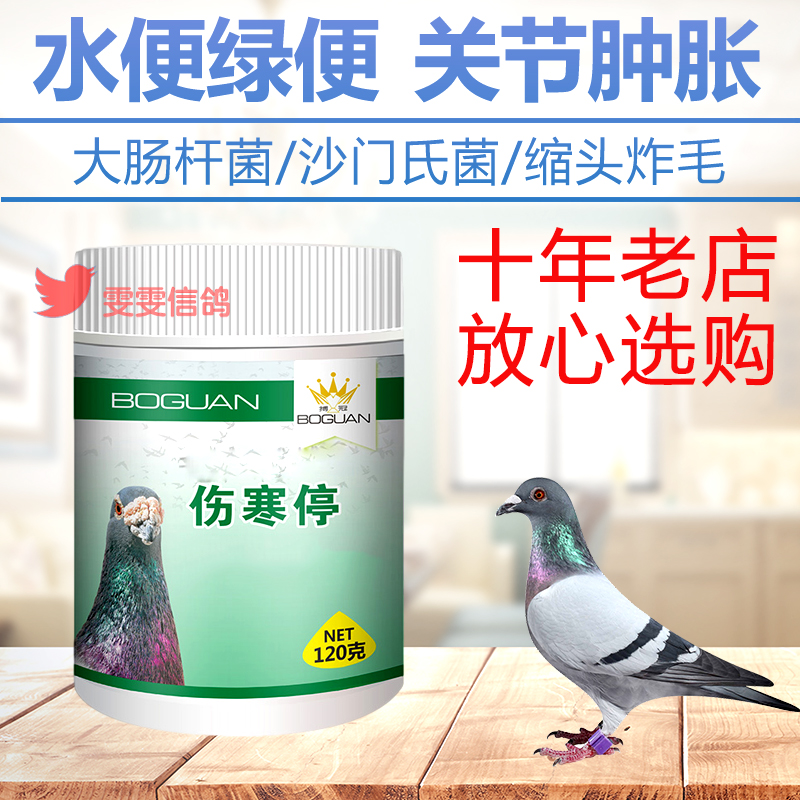 搏冠鸽药伤寒停120g大肠杆菌沙门氏菌关节肿胀肠炎腹泻鸽子药大全