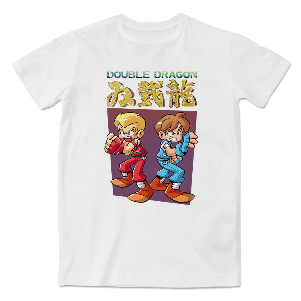 80后怀旧游戏双截龙之比利和杰米印花短袖T恤时尚文化衫男女童款