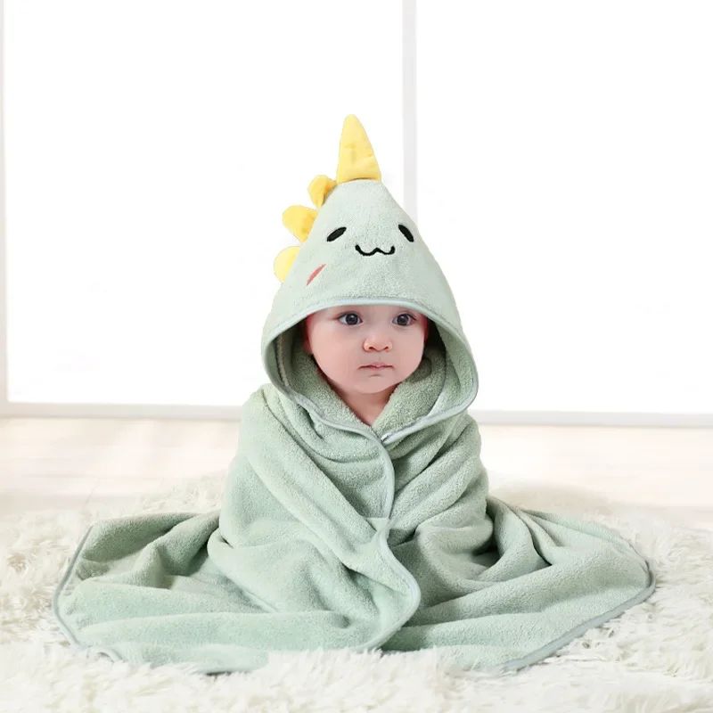 Newborn Baby Bath Towel Cartoon Baby Swaddle Kids Bathrobe F