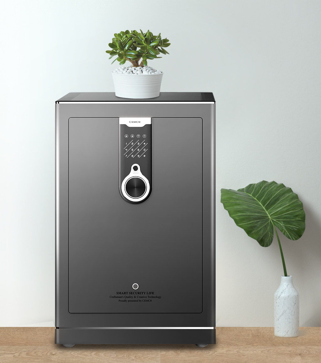 办公高端大型商用智能指纹密码保险箱保管箱全钢保管保密文件柜55cm高