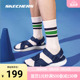 Skechers 斯凯奇正品奥莱 夏季男子轻便缓震交叉带时尚休闲凉鞋