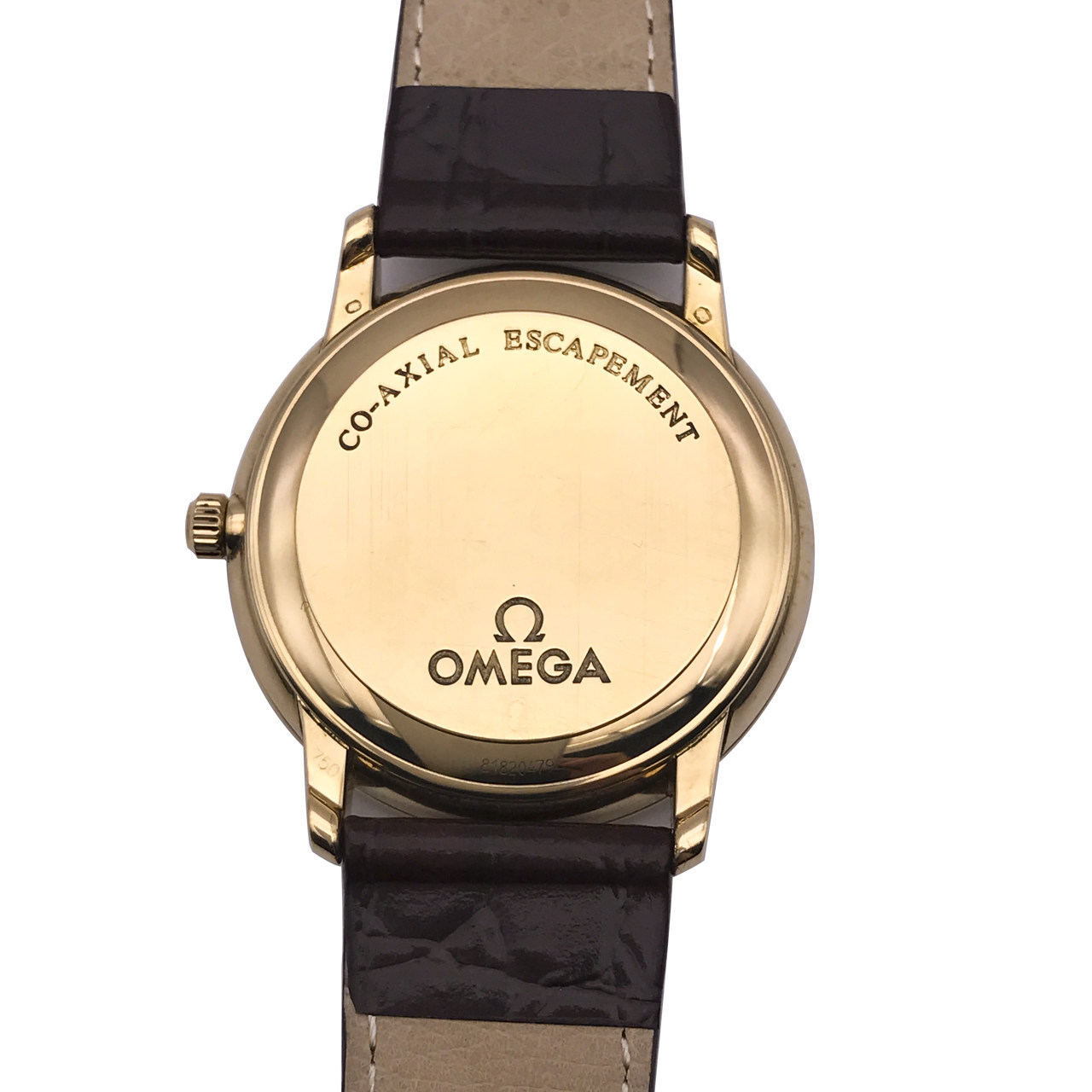 5新] 欧米茄碟飞黄金银白面皮带男表 4617.31.02