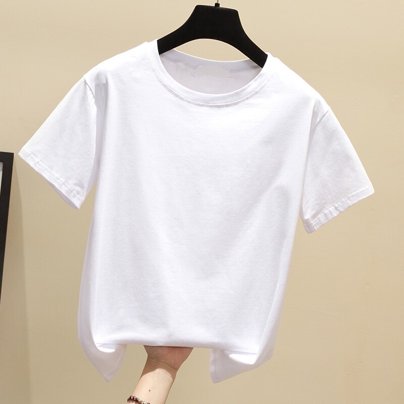 2020夏季新款纯棉白色短袖女t恤个性字母简约宽松上衣韩范百搭bf
