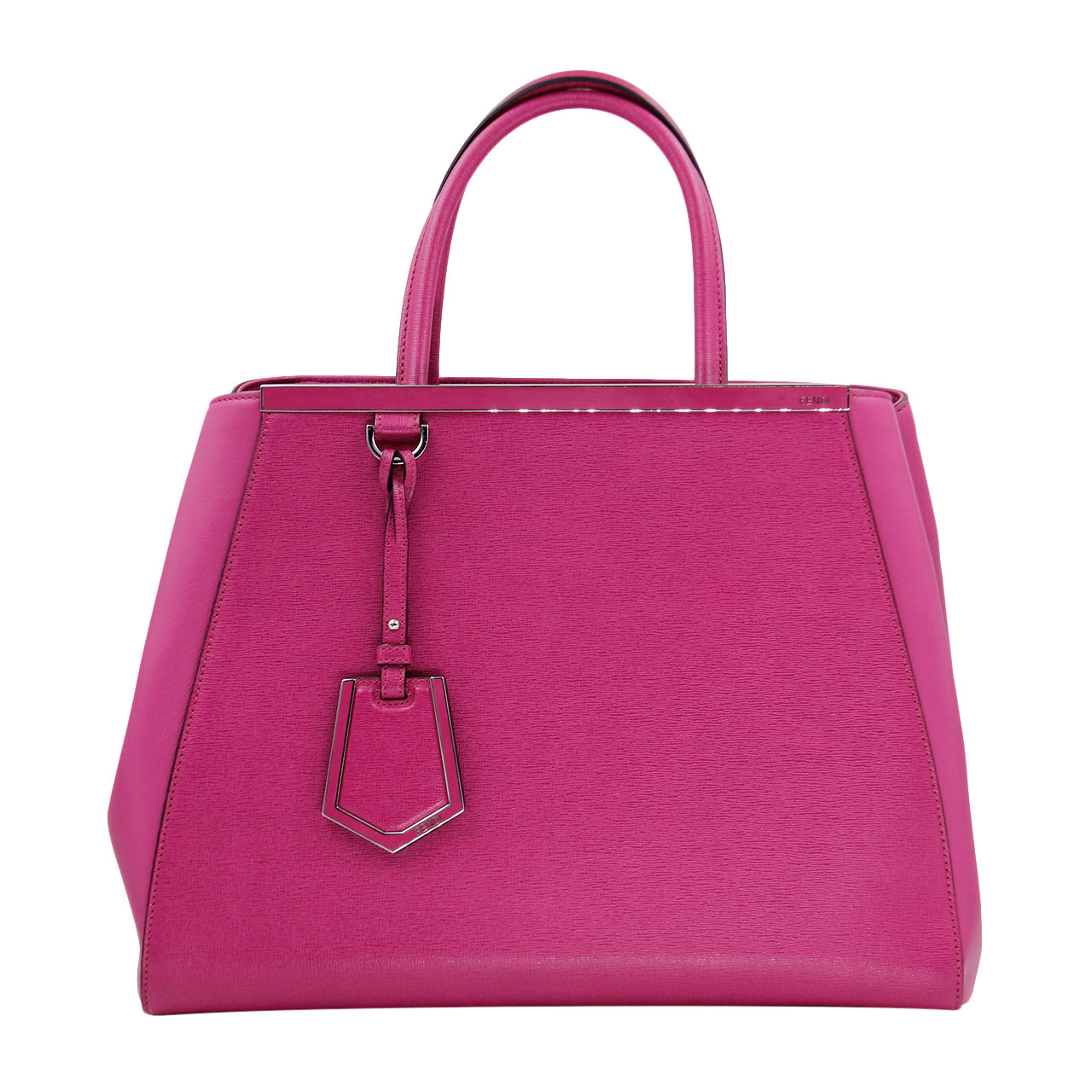 9.5新〕芬迪fendi女士玫粉色2jours系列牛皮手提包