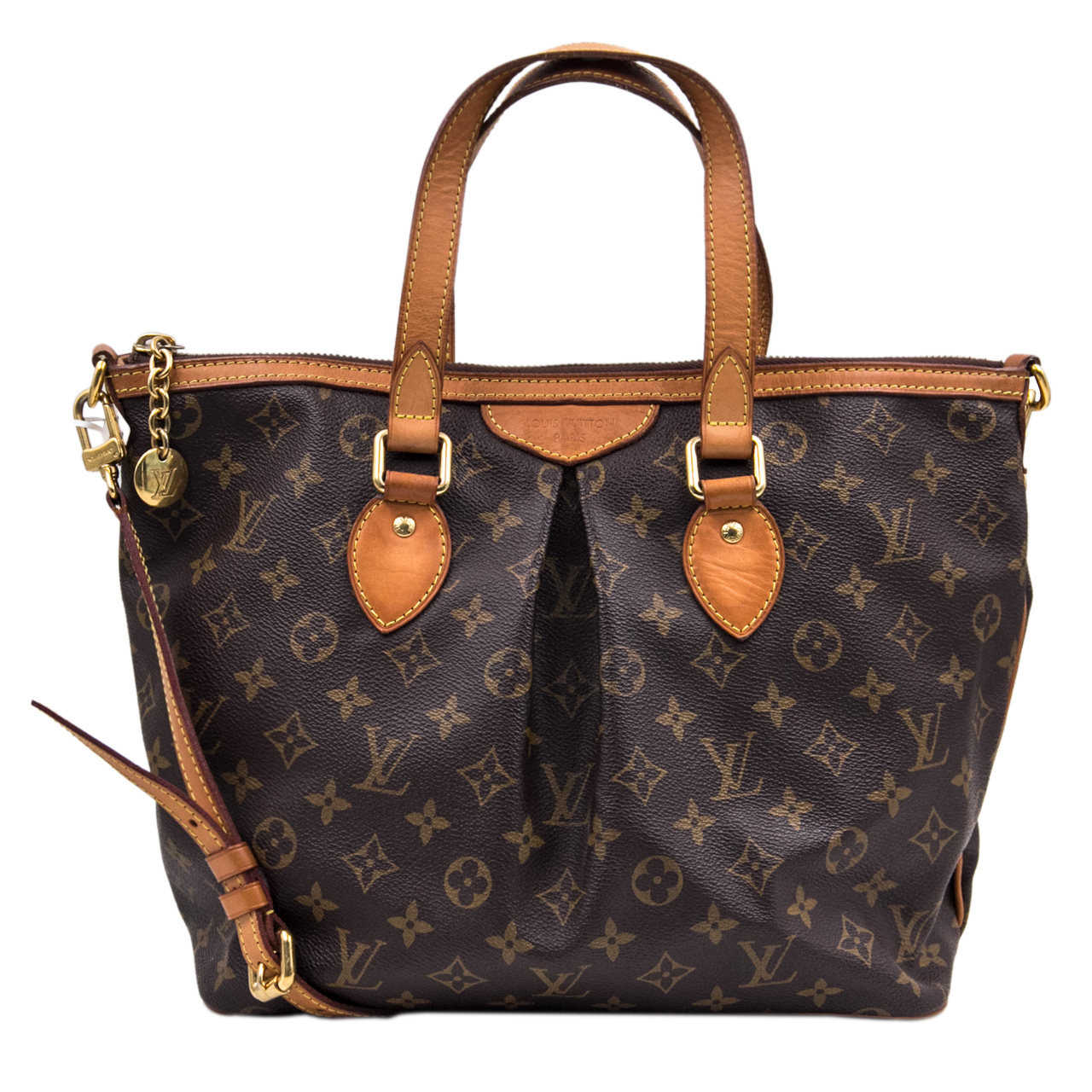 9.0新〕路易威登lv女士老花palermo单肩手提包