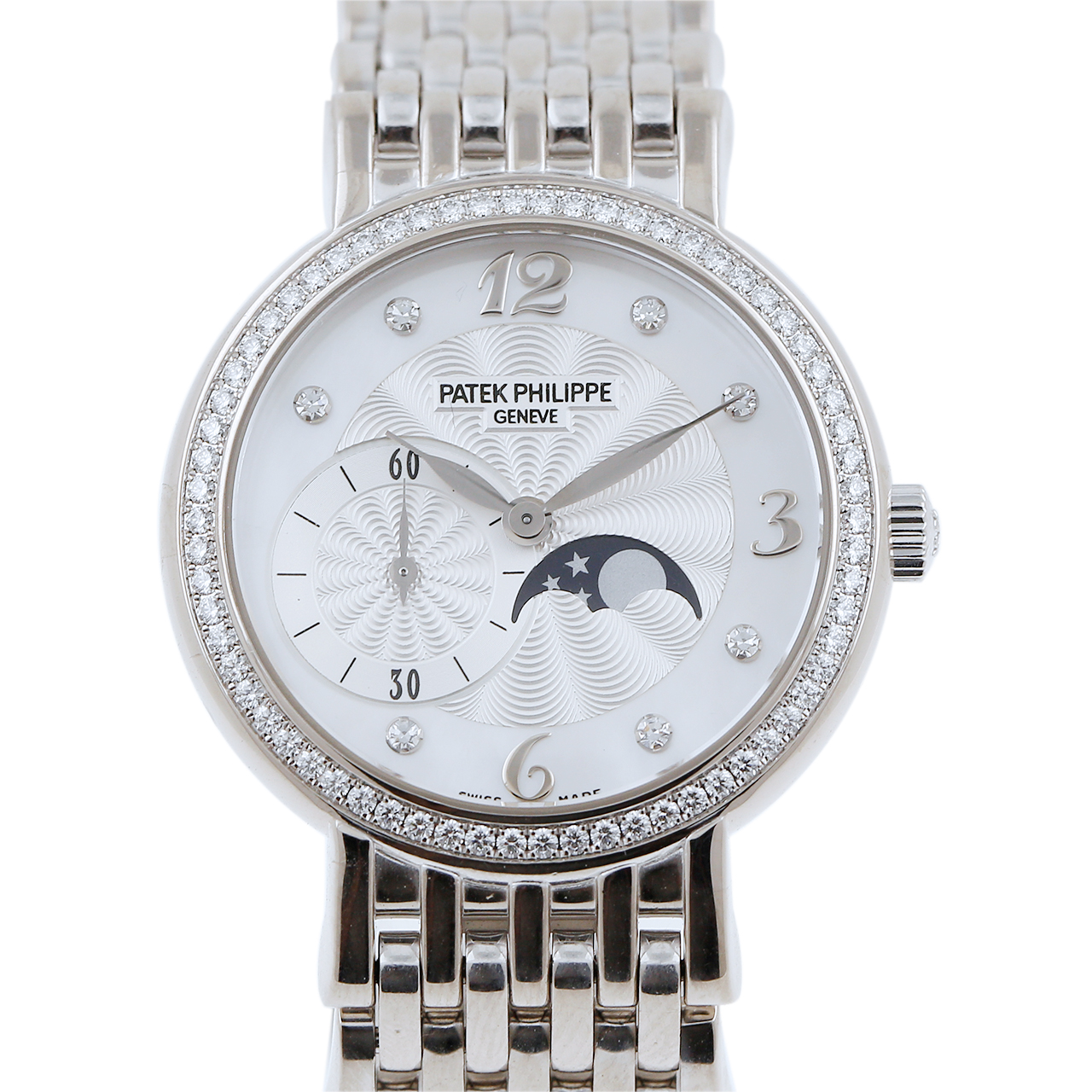 9.5新〕百达翡丽复杂功能时计系列白金镶钻手动机械女表