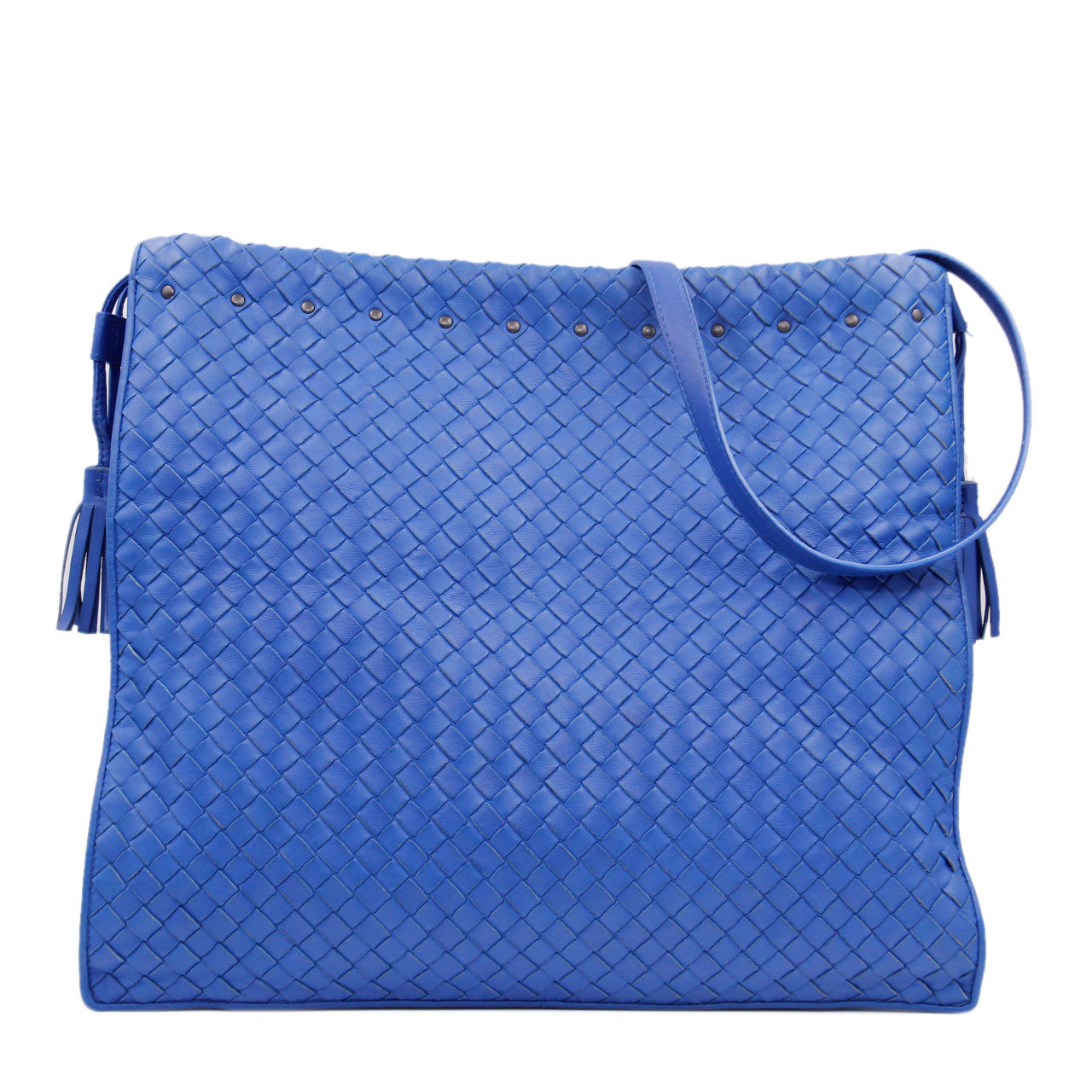 9.5新〕葆蝶bv女士宝蓝色便携抽绳单肩斜挎包zj-171108015