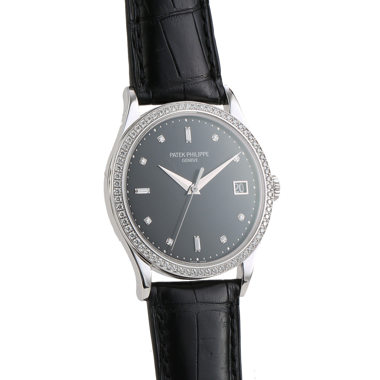 9.5新〕百达翡丽古典系列白金镶钻自动机械男表